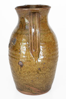 Rare Alkaline-Glazed Stoneware Pitcher attrib. Thomas Owenby, Union District, SC, circa 1860