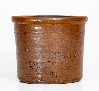 J.A. ROBERTS / COOKEVILLE, TENN. Stoneware Crock, late 19th century