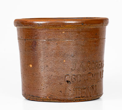 J.A. ROBERTS / COOKEVILLE, TENN. Stoneware Crock, late 19th century