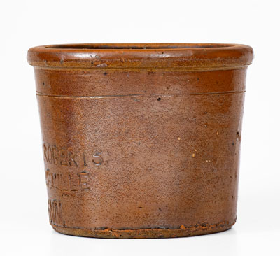 J.A. ROBERTS / COOKEVILLE, TENN. Stoneware Crock, late 19th century