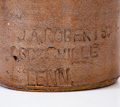 J.A. ROBERTS / COOKEVILLE, TENN. Stoneware Crock, late 19th century