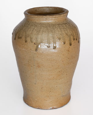 Attrib. Pottersville Pottery, Edgefield District, SC Alkaline-Glazed Stoneware Jar, c1830