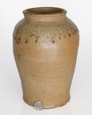 Attrib. Pottersville Pottery, Edgefield District, SC Alkaline-Glazed Stoneware Jar, c1830