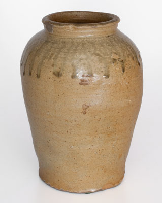 Attrib. Pottersville Pottery, Edgefield District, SC Alkaline-Glazed Stoneware Jar, c1830