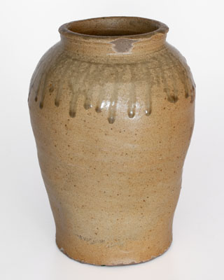 Attrib. Pottersville Pottery, Edgefield District, SC Alkaline-Glazed Stoneware Jar, c1830