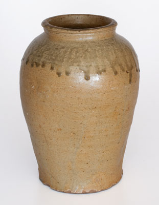 Attrib. Pottersville Pottery, Edgefield District, SC Alkaline-Glazed Stoneware Jar, c1830