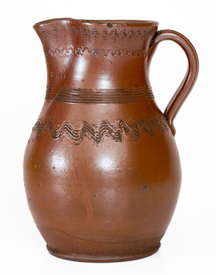 Albany-Slip-Glazed Tennessee Stoneware Pitcher, late 19th century