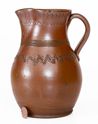 Albany-Slip-Glazed Tennessee Stoneware Pitcher, late 19th century