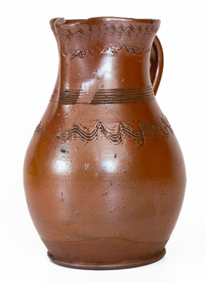 Albany-Slip-Glazed Tennessee Stoneware Pitcher, late 19th century