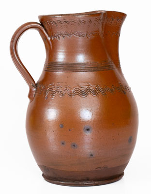 Albany-Slip-Glazed Tennessee Stoneware Pitcher, late 19th century