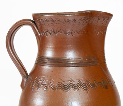 Albany-Slip-Glazed Tennessee Stoneware Pitcher, late 19th century