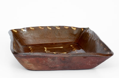 Slip-Decorated Redware Loaf Dish, Inscribed 