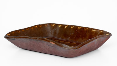 Slip-Decorated Redware Loaf Dish, Inscribed 