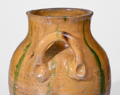 Very Rare Great Road Copper-and-Manganese-Decorated Redware Jar, Smyth County, Virginia, mid 19th century