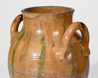 Very Rare Great Road Copper-and-Manganese-Decorated Redware Jar, Smyth County, Virginia, mid 19th century