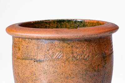 Rare Copper-Glazed Redware Jar attrib. J.A. Lowe or possibly Jackson Campbell, Greene County, TN