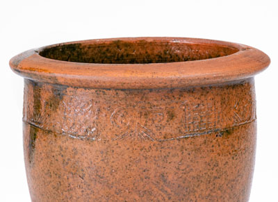 Rare Copper-Glazed Redware Jar attrib. J.A. Lowe or possibly Jackson Campbell, Greene County, TN