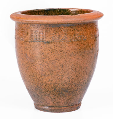 Rare Copper-Glazed Redware Jar attrib. J.A. Lowe or possibly Jackson Campbell, Greene County, TN