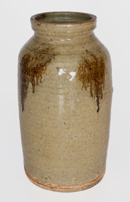 Alkaline-Glazed Stoneware Jar w/ Iron Slip Decoration, John Davis Leopard or possibly Ussery Family, Bacon Level, AL