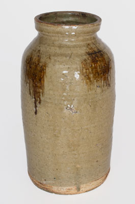 Alkaline-Glazed Stoneware Jar w/ Iron Slip Decoration, John Davis Leopard or possibly Ussery Family, Bacon Level, AL