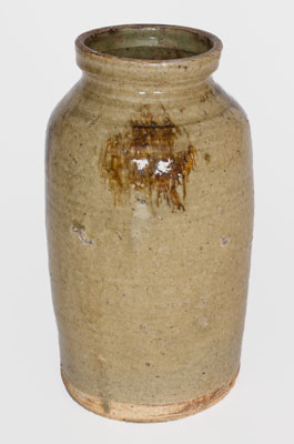 Alkaline-Glazed Stoneware Jar w/ Iron Slip Decoration, John Davis Leopard or possibly Ussery Family, Bacon Level, AL