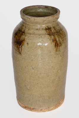 Alkaline-Glazed Stoneware Jar w/ Iron Slip Decoration, John Davis Leopard or possibly Ussery Family, Bacon Level, AL