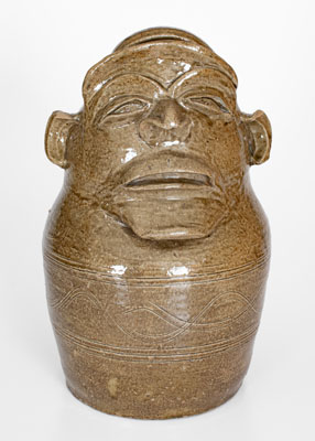 Alabama Stoneware Torso / Face Jug, Inscribed W, circa 1850-1880