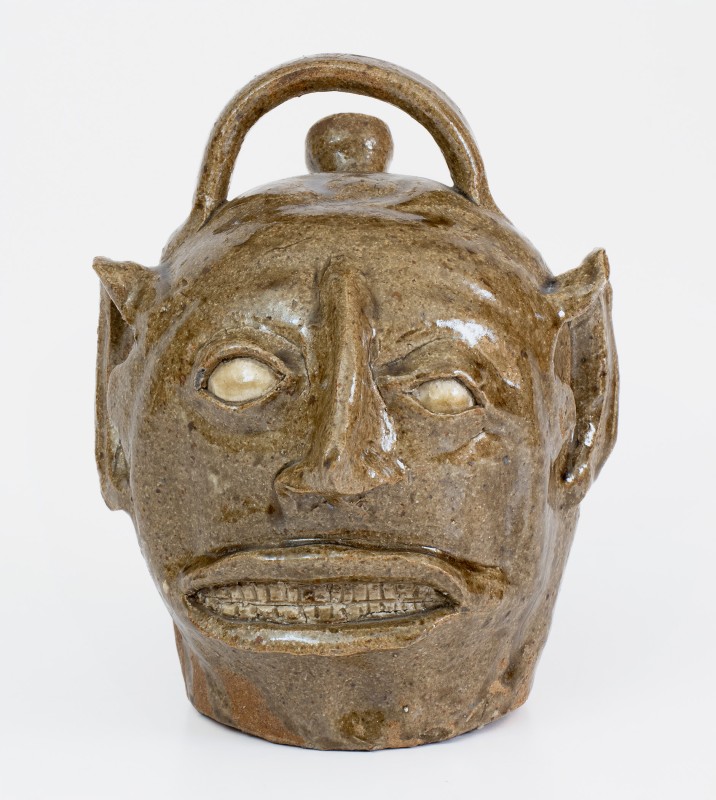 Edgefield District, South Carolina, Stoneware Face Harvest Jug, third quarter 19th century