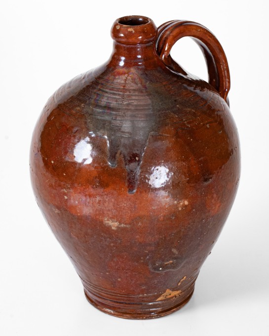 Attrib. Silas Watkins, Randolph or Guilford Counties, NC Redware Jug