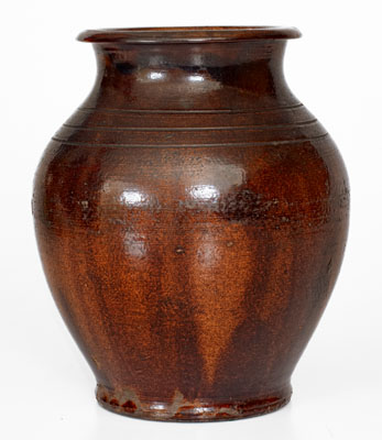 Greene County, Tennessee Redware Jar, possibly Christopher Alexander Haun, circa 1840-1860