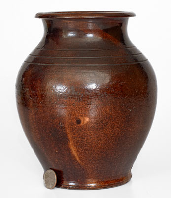 Greene County, Tennessee Redware Jar, possibly Christopher Alexander Haun, circa 1840-1860