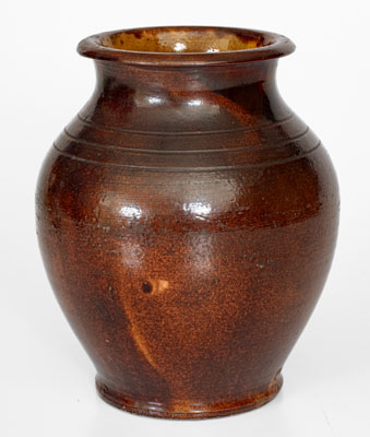 Greene County, Tennessee Redware Jar, possibly Christopher Alexander Haun, circa 1840-1860