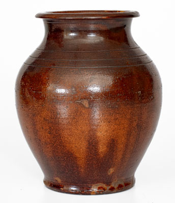 Greene County, Tennessee Redware Jar, possibly Christopher Alexander Haun, circa 1840-1860