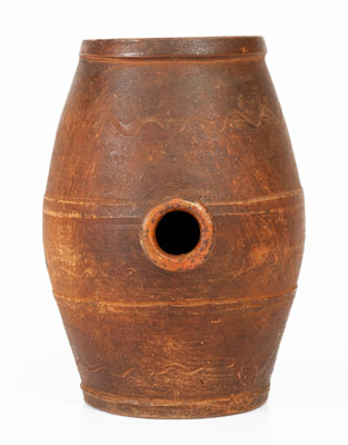 Redware Rundlet, probably Tennessee, 19th century