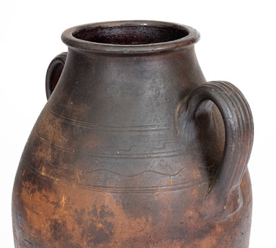 Open-Handled Redware Jar, Eastern TN origin, early to mid 19th century