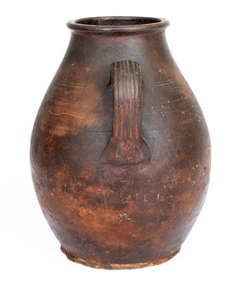 Open-Handled Redware Jar, Eastern TN origin, early to mid 19th century