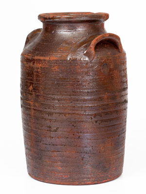 Probably Hawkins County, Tennessee Redware Jar, c1800-1840