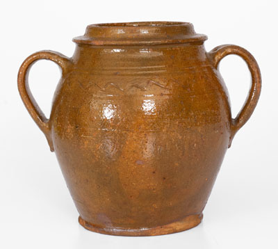 Eastern Tennessee Redware Open-Handled Jar, c1810-1814