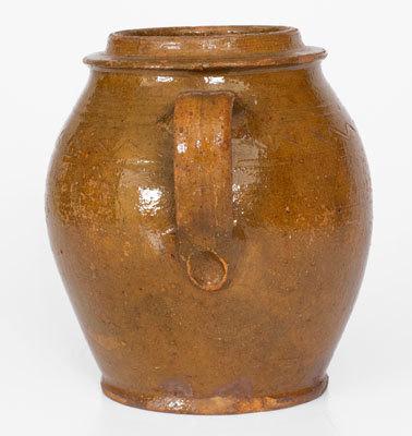 Eastern Tennessee Redware Open-Handled Jar, c1810-1814