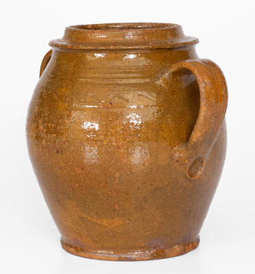 Eastern Tennessee Redware Open-Handled Jar, c1810-1814