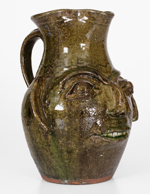 B.B. CRAIG / VALE, N.C. Alkaline-Glazed Stoneware Face Pitcher