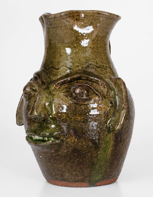 B.B. CRAIG / VALE, N.C. Alkaline-Glazed Stoneware Face Pitcher