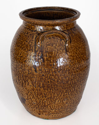 Fine Alkaline-Glazed Stoneware Jar, attrib. Davidson Family, Blount County, Alabama, c1860