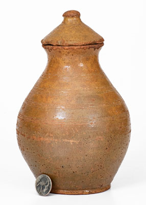 Probably Greene County, Tennessee, Redware Jar w/ Lid, c1820-1850