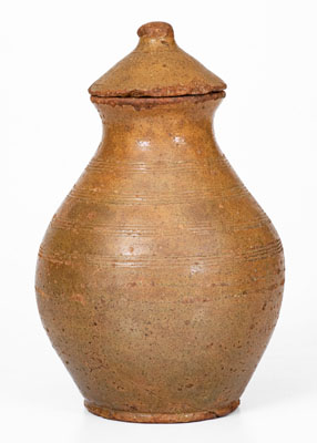 Probably Greene County, Tennessee, Redware Jar w/ Lid, c1820-1850