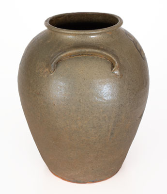 Alkaline-Glazed Stoneware Jar w/ Iron-Slip Floral Decoration, attrib. Thomas Chandler, Edgefield District, SC