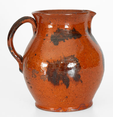 Manganese-Decorated Pennsylvania Redware Pitcher, 19th century