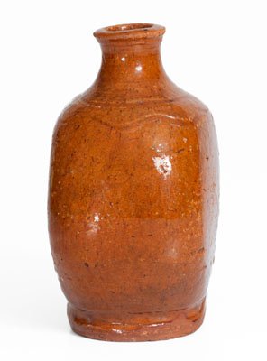 Diminutive Glazed Redware Flask, probably Tennessee or Southwest Virginia, early to mid 19th century