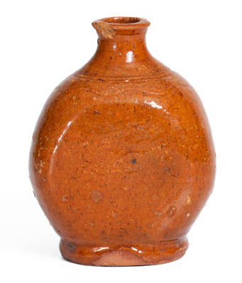 Diminutive Glazed Redware Flask, probably Tennessee or Southwest Virginia, early to mid 19th century