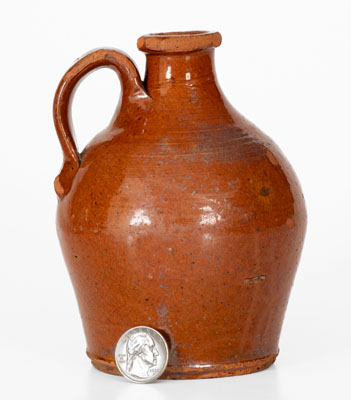 Small Eastern Tennessee Redware Jug, second or third quarter 19th century